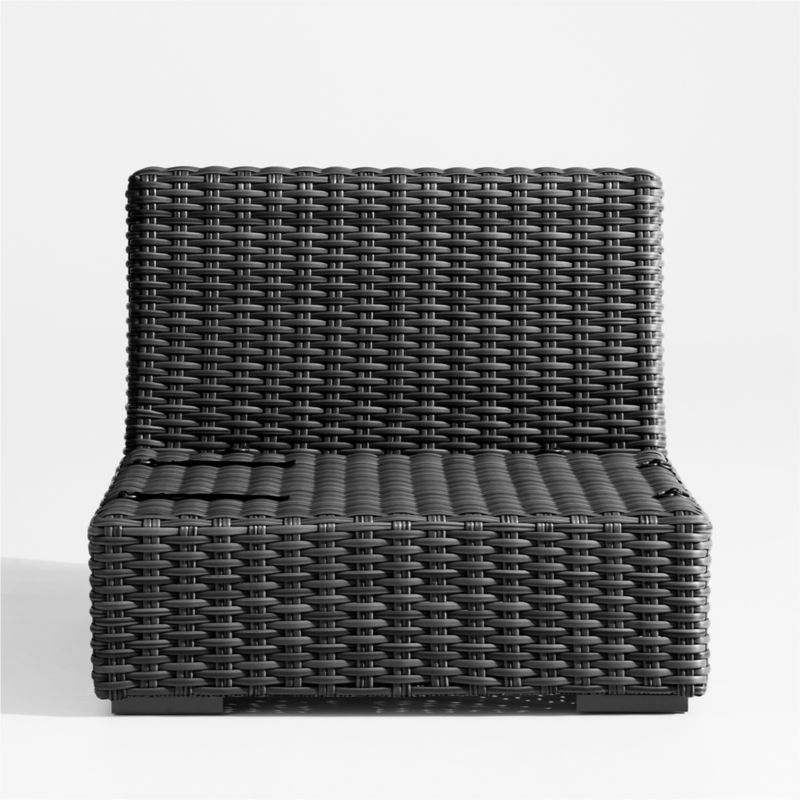Abaco Resin Wicker Charcoal Grey Armless Outdoor Chair