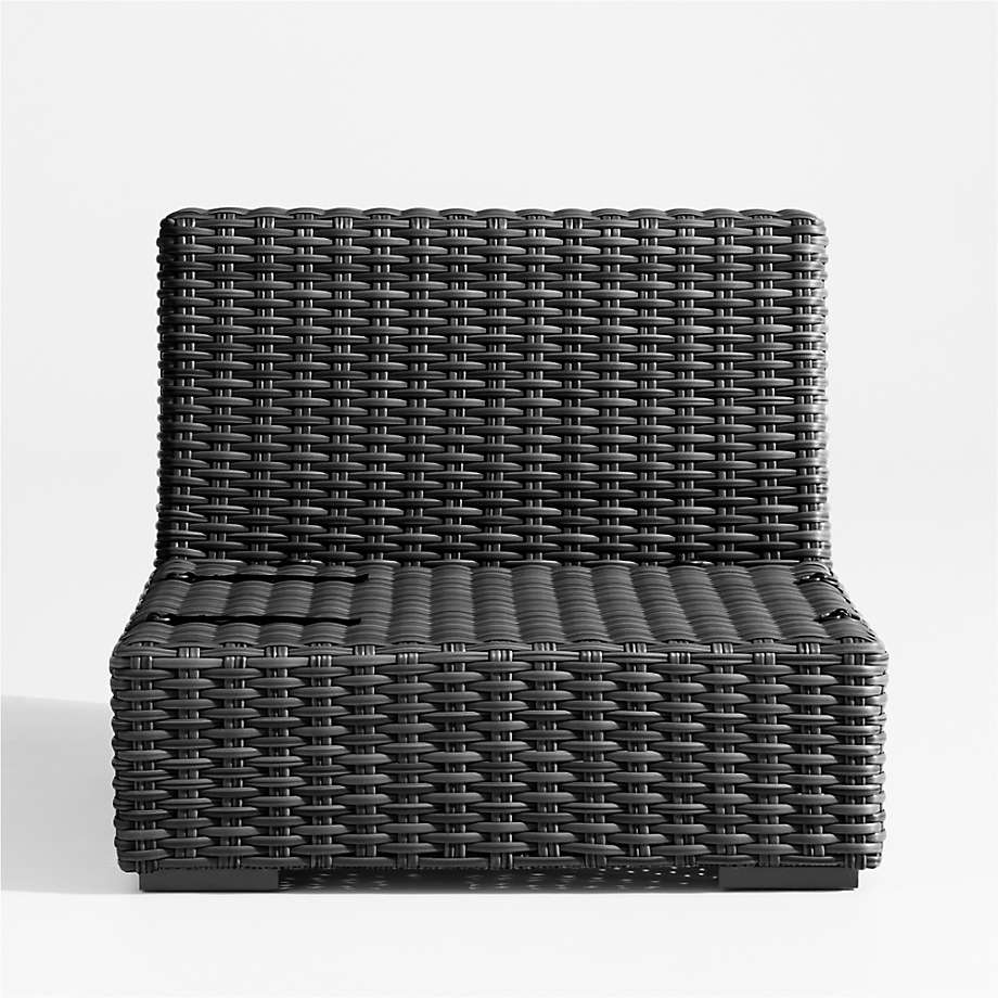 Abaco Resin Wicker Charcoal Grey Armless Outdoor Chair + Reviews Crate & Barrel Canada