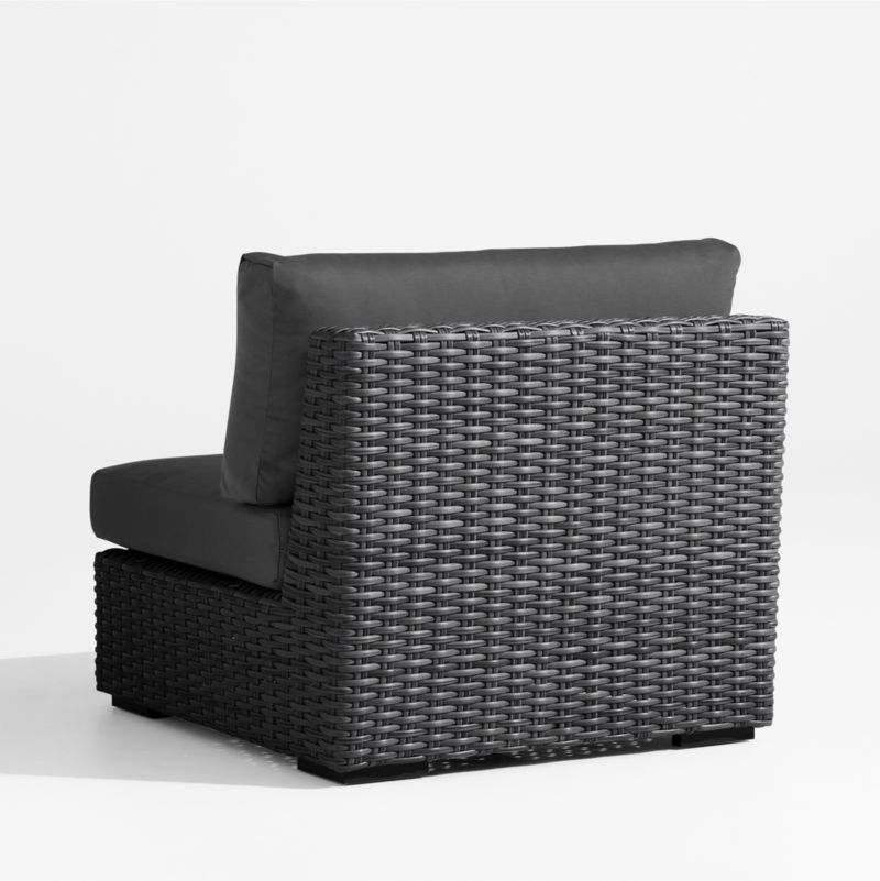 Abaco Resin Wicker Charcoal Grey Outdoor Armless Chair with Charcoal Sunbrella ® Cushion - image 3 of 5