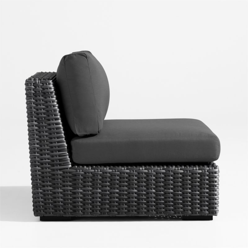 Abaco Resin Wicker Charcoal Grey Outdoor Armless Chair with Charcoal Sunbrella ® Cushion - image 2 of 5