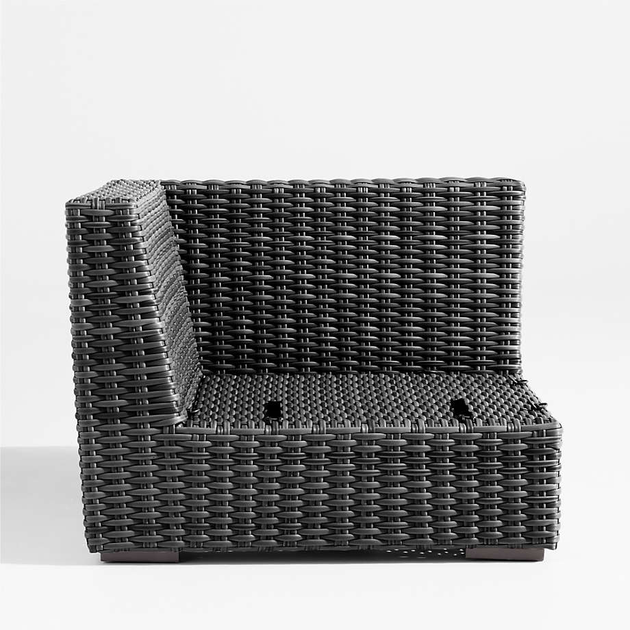 Abaco Resin Wicker Charcoal Grey Corner Outdoor Chair (Open Larger View)