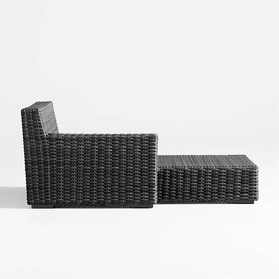 Abaco Resin Wicker Charcoal Grey LeftArm Outdoor Chaise Lounge