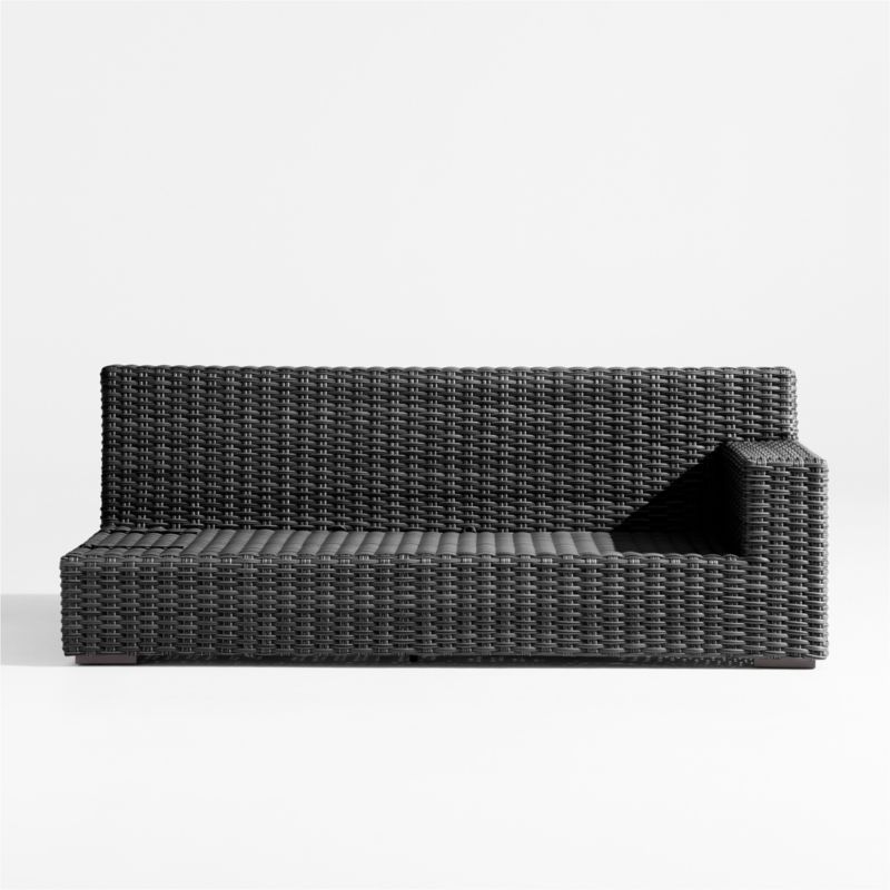 Abaco Resin Wicker Charcoal Grey Right-Arm Outdoor Sofa