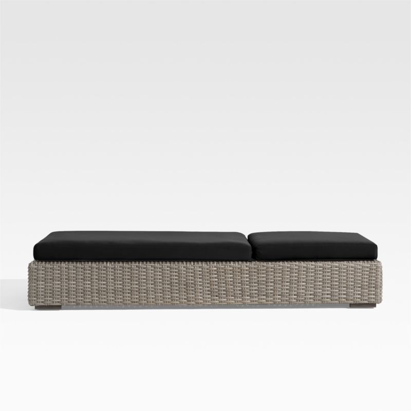 Abaco Resin Wicker Outdoor Sun Lounger with Canvas Black Sunbrella ® Cushions