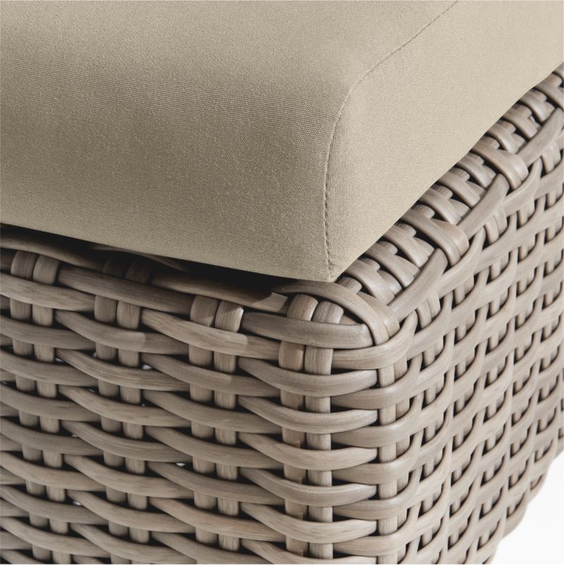 Abaco Resin Wicker Outdoor Sun Lounger with Canvas Flax Sunbrella ® Cushions