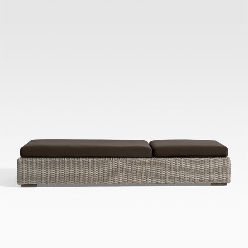 Abaco Resin Wicker Outdoor Sun Lounger with Canvas Java Sunbrella ® Cushions