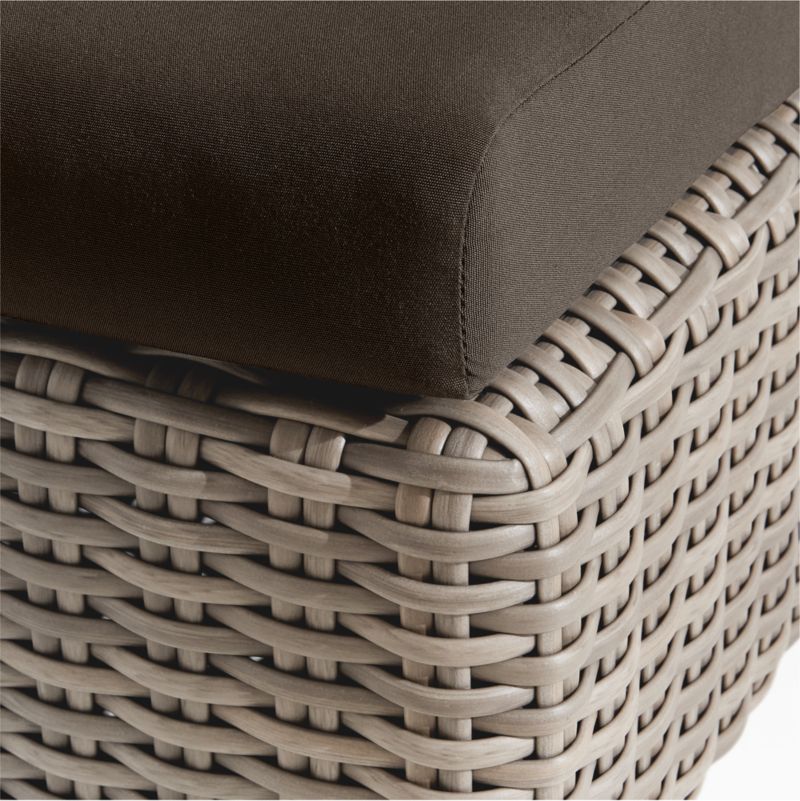 Abaco Resin Wicker Outdoor Sun Lounger with Canvas Java Sunbrella ® Cushions