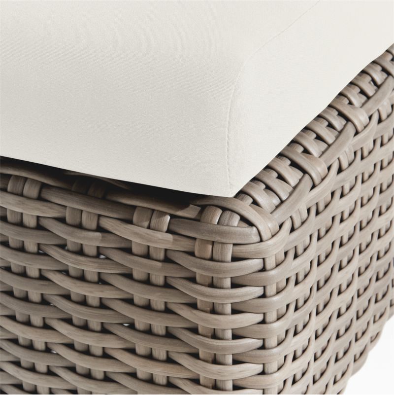 Abaco Resin Wicker Outdoor Sun Lounger with Canvas Natural Sunbrella ® Cushions