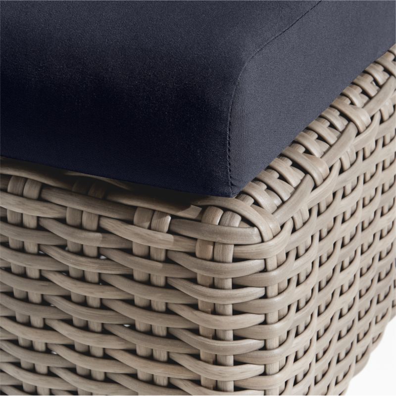 Abaco Resin Wicker Outdoor Sun Lounger with Canvas Navy Sunbrella ® Cushions