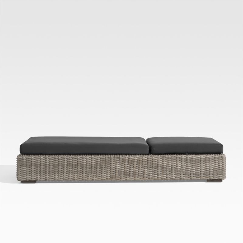 Abaco Resin Wicker Outdoor Sun Lounger with Cast Charcoal Sunbrella ® Cushions