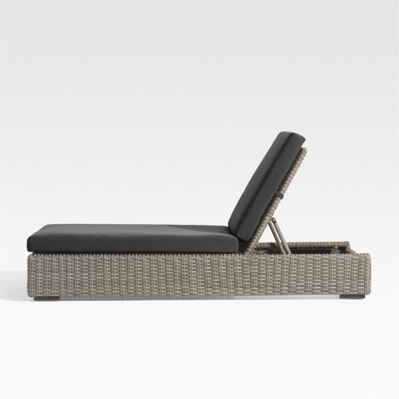 Abaco Resin Wicker Outdoor Sun Lounger with Cast Charcoal Sunbrella ® Cushions