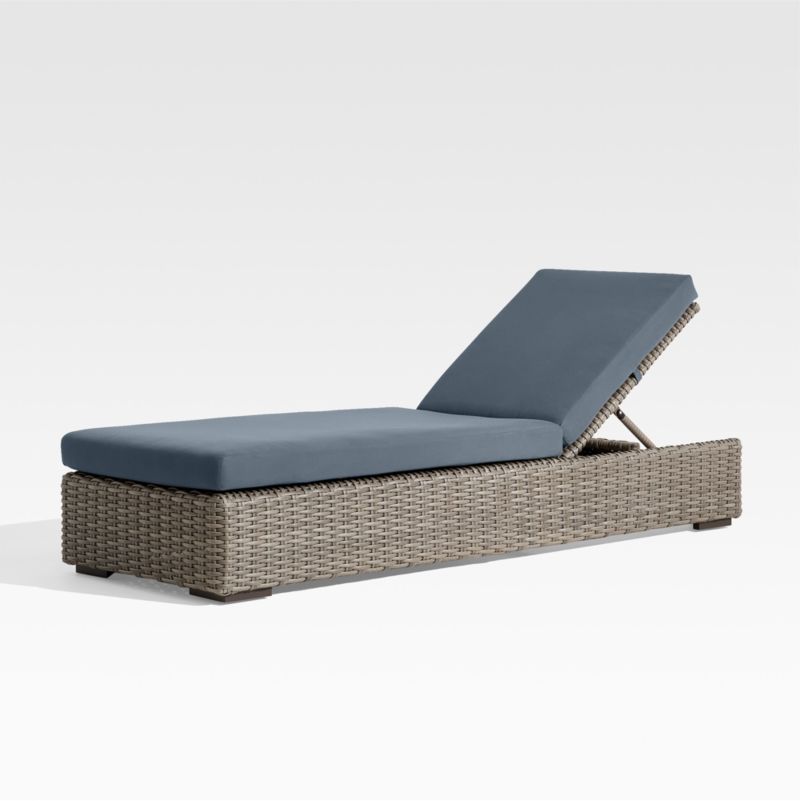 Viewing product image Abaco Resin Wicker Outdoor Sun Lounger with Cast Harbor Sunbrella ® Cushions - image 1 of 12