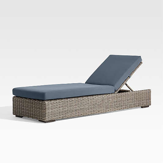 Abaco Resin Wicker Outdoor Sun Lounger with Cast Harbor Sunbrella ® Cushions