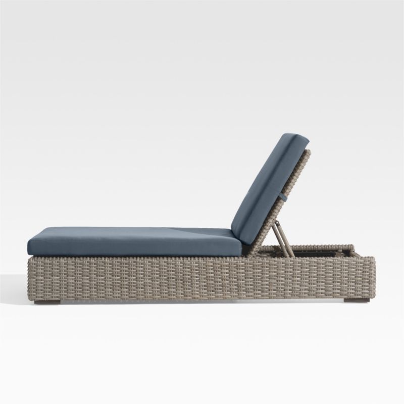 Abaco Resin Wicker Outdoor Sun Lounger with Cast Harbor Sunbrella ® Cushions