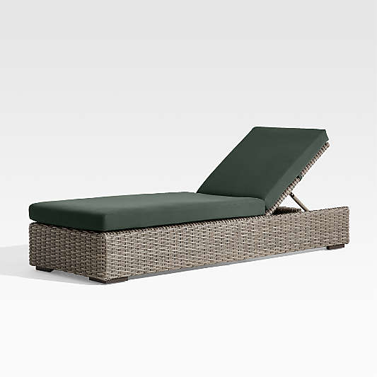 Abaco Resin Wicker Outdoor Sun Lounger with Cast Ivy Sunbrella ® Cushions