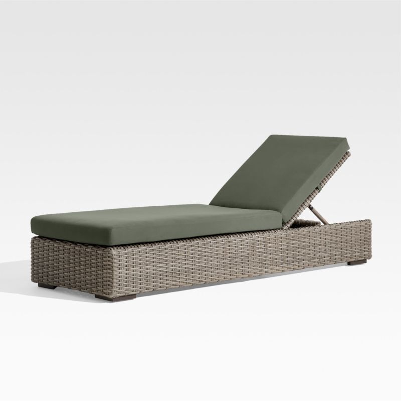 Viewing product image Abaco Resin Wicker Outdoor Sun Lounger with Cast Sage Sunbrella ® Cushions - image 1 of 12