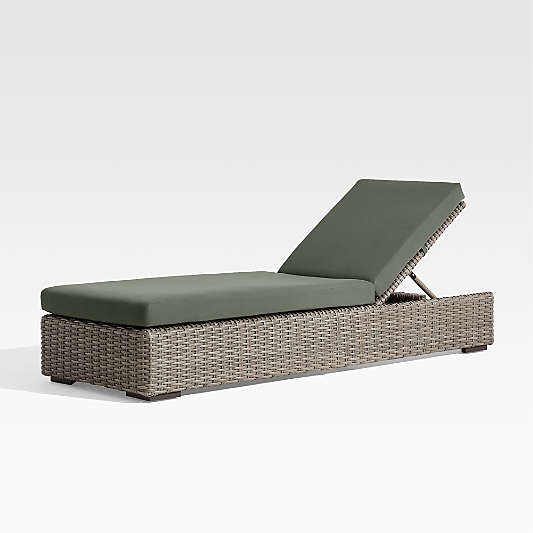 Abaco Resin Wicker Outdoor Sun Lounger with Cast Sage Sunbrella ® Cushions