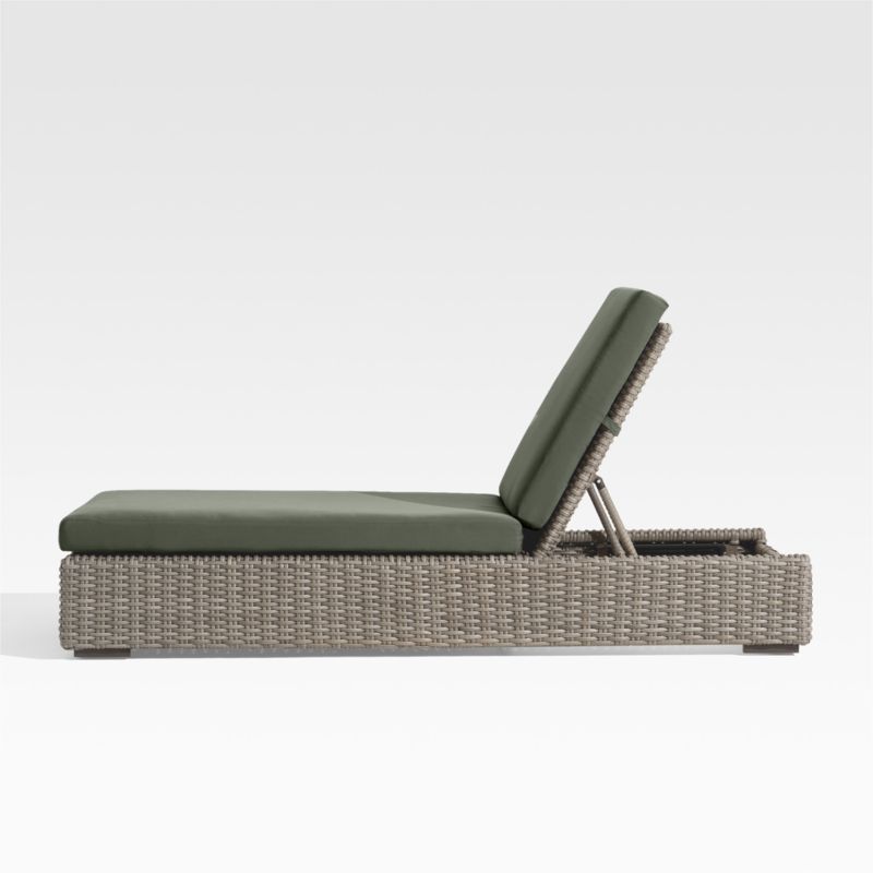 Abaco Resin Wicker Outdoor Sun Lounger with Cast Sage Sunbrella ® Cushions