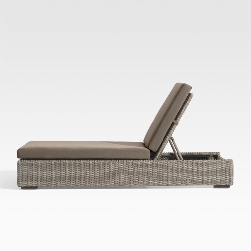 Abaco Resin Wicker Outdoor Sun Lounger with Cast Shale Sunbrella ® Cushions