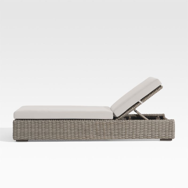 Abaco Resin Wicker Outdoor Sun Lounger with Cast Silver Sunbrella ® Cushions