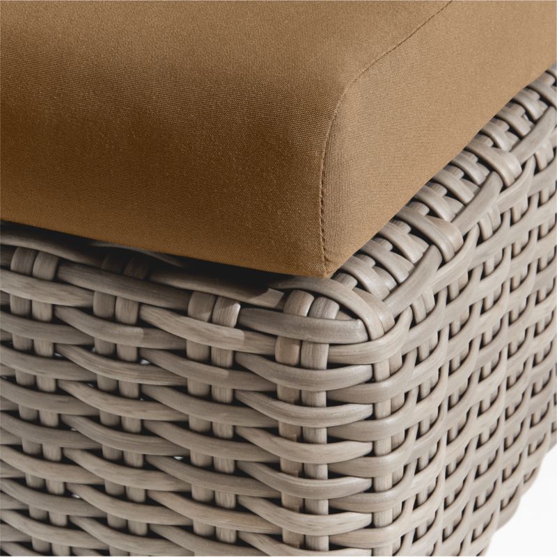 Abaco Resin Wicker Outdoor Sun Lounger with Cast Teak Sunbrella ® Cushions