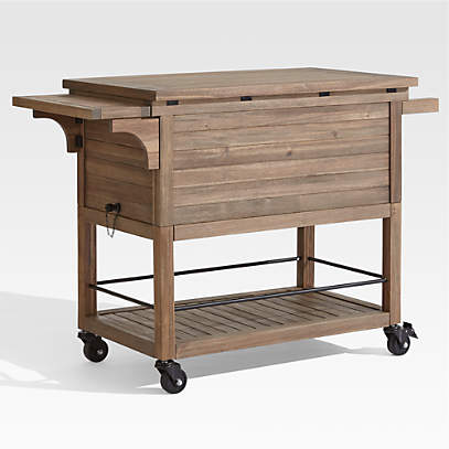 Wood Cooler Stand on Wheels 