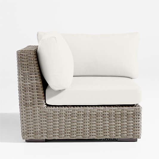 Abaco Resin Wicker Outdoor Corner Chair with Sunbrella ® Cushions
