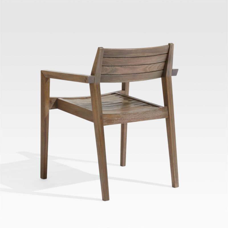 Abaco Wood Stackable Outdoor Dining Chair with Arms