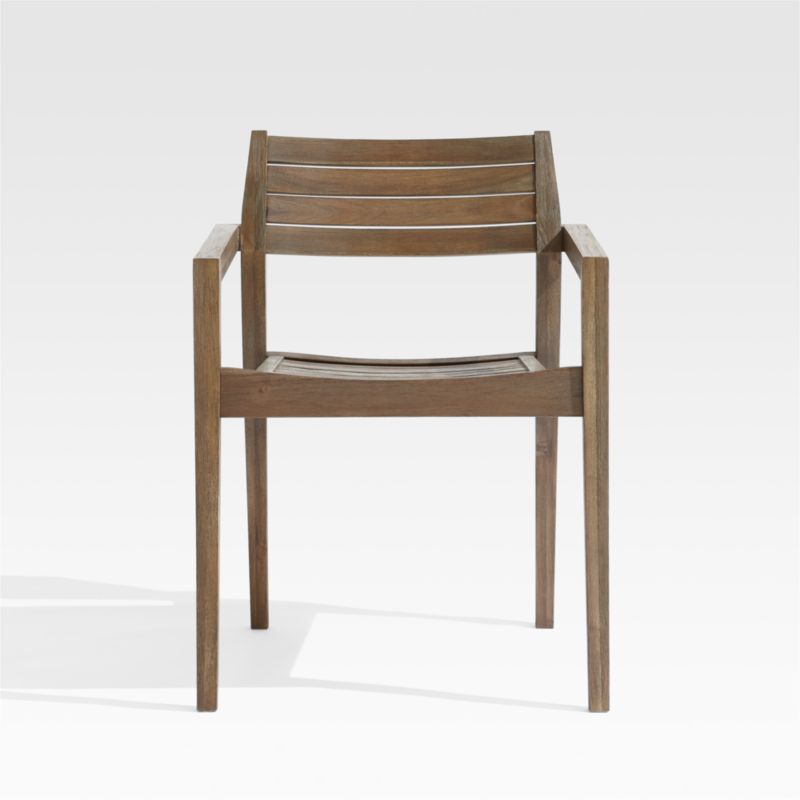 Abaco Wood Stackable Outdoor Dining Chair with Arms