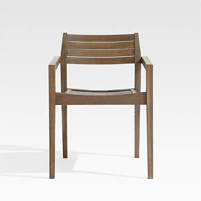 Abaco Wood Stackable Outdoor Dining Chair with Arms