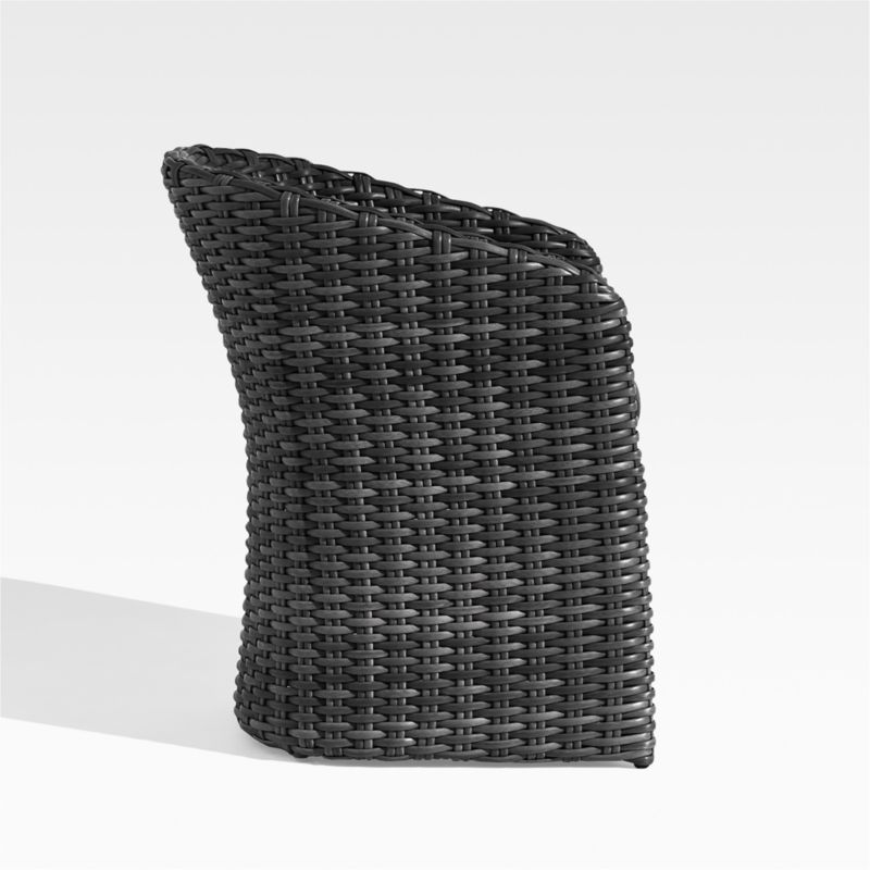 Abaco Resin Wicker Charcoal Grey Outdoor Dining Chair with Charcoal Sunbrella ® Cushion