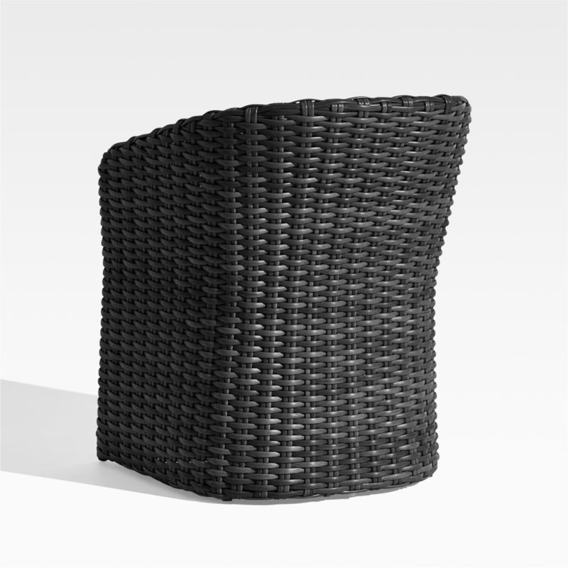 Abaco Resin Wicker Charcoal Grey Outdoor Dining Chair with Graphite Sunbrella ® Cushion