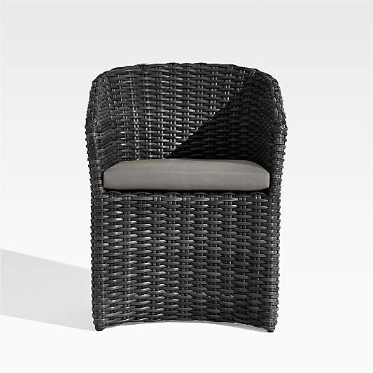 Abaco Resin Wicker Charcoal Grey Outdoor Dining Chair with Graphite Sunbrella ® Cushion