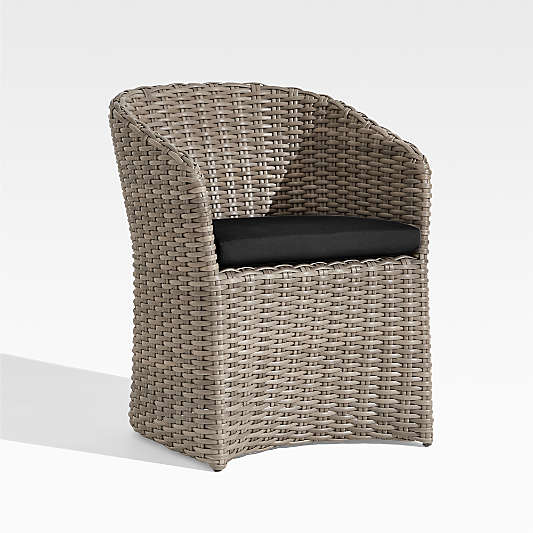 Abaco Resin Wicker Outdoor Dining Chair with Canvas Black Sunbrella ® Cushion