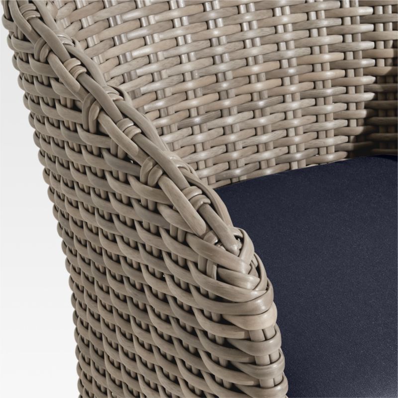 Abaco Resin Wicker Outdoor Dining Chair with Canvas Navy Sunbrella ® Cushion - image 7 of 8
