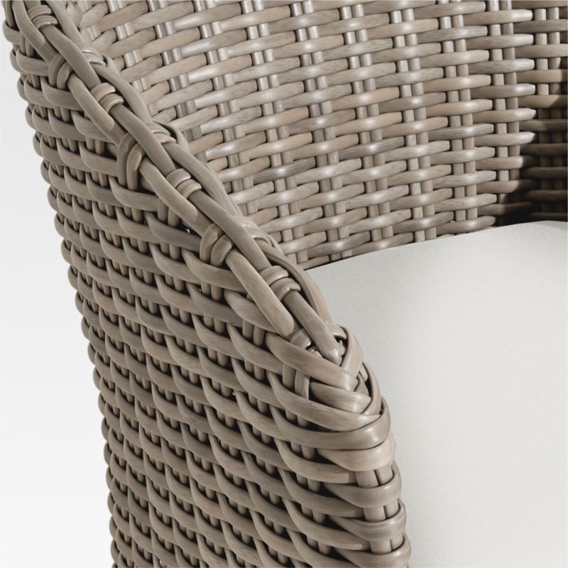 Abaco Resin Wicker Outdoor Dining Chair with Canvas White Sunbrella ® Cushion - image 7 of 8