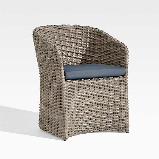 Abaco Resin Wicker Outdoor Dining Chair with Cast Harbor Sunbrella ® Cushion