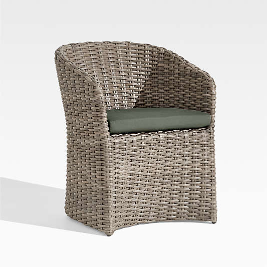 Abaco Resin Wicker Outdoor Dining Chair with Cast Sage Sunbrella ® Cushion