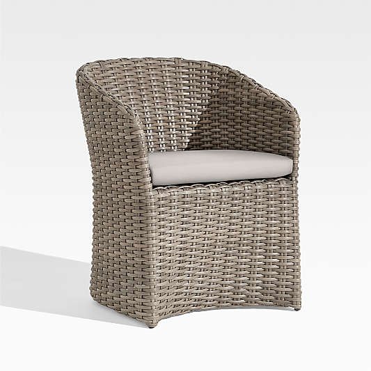 Abaco All-Weather Wicker Outdoor Dining Chair with Cast Silver Sunbrella ® Cushion