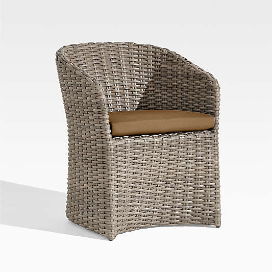 Abaco All-Weather Wicker Outdoor Dining Chair with Cast Teak Sunbrella ® Cushion
