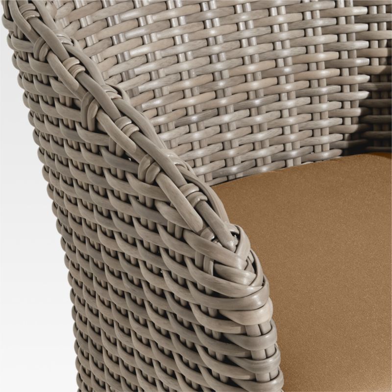 Abaco Resin Wicker Outdoor Dining Chair with Cast Teak Sunbrella ® Cushion - image 7 of 8