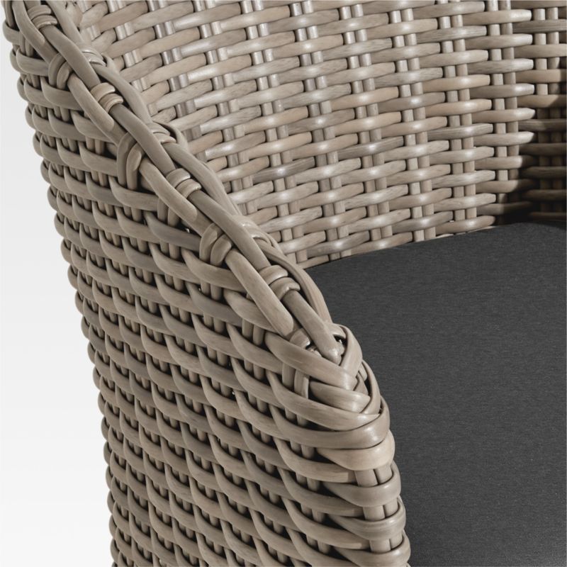 Abaco Resin Wicker Outdoor Dining Chair with Charcoal Sunbrella ® Cushion