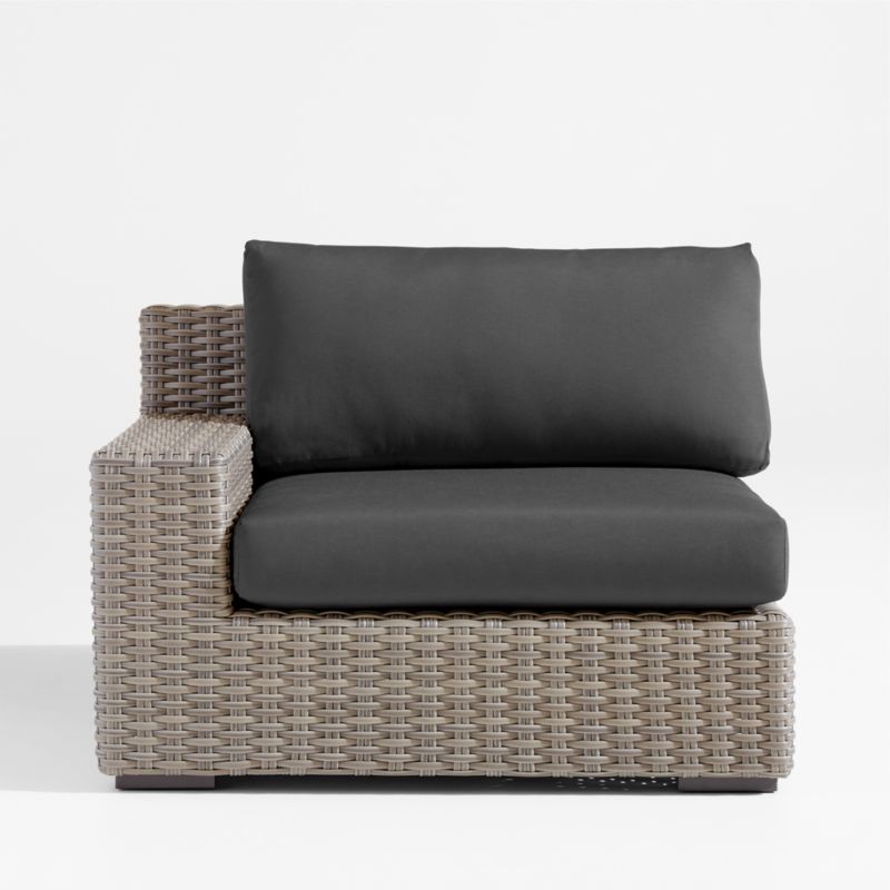 Abaco Grey Resin Wicker Left-Arm Outdoor Lounge Chair with Charcoal Sunbrella ® Cushion - image 0 of 2