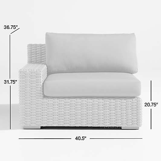 Abaco Resin Wicker Left-Arm Outdoor Lounge Chair with Natural Sunbrella ® Cushion