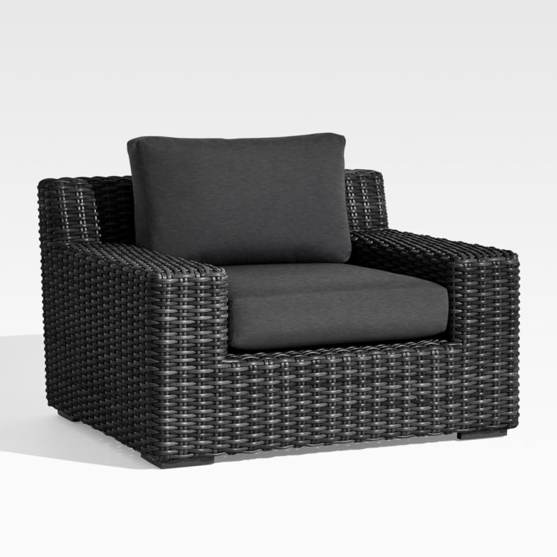 Abaco Resin Wicker Charcoal Grey Outdoor Lounge Chair with Charcoal Sunbrella ® Cushion - image 0 of 7