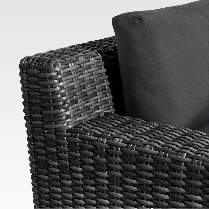 Abaco Resin Wicker Charcoal Grey Outdoor Lounge Chair with Charcoal Sunbrella Cushion + Reviews