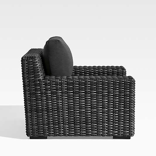 Abaco Resin Wicker Charcoal Grey Outdoor Lounge Chair with Charcoal Sunbrella ® Cushion