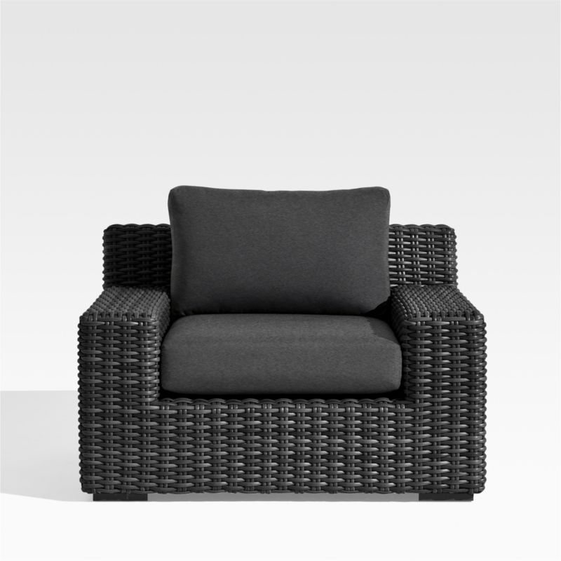 Abaco Resin Wicker Charcoal Grey Outdoor Lounge Chair with Charcoal Sunbrella ® Cushion - image 4 of 7