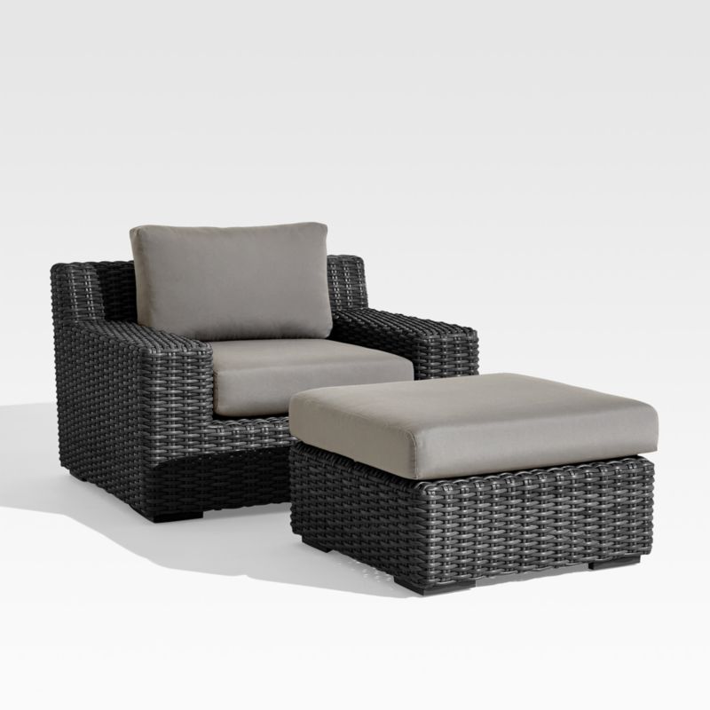 Abaco Resin Wicker Charcoal Grey Outdoor Lounge Chair with Graphite Sunbrella ® Cushion - image 2 of 7