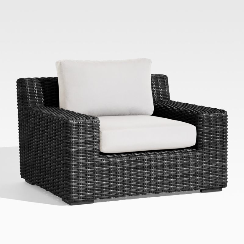 Abaco Resin Wicker Charcoal Grey Outdoor Lounge Chair with White Sand Sunbrella ® Cushion - image 0 of 7